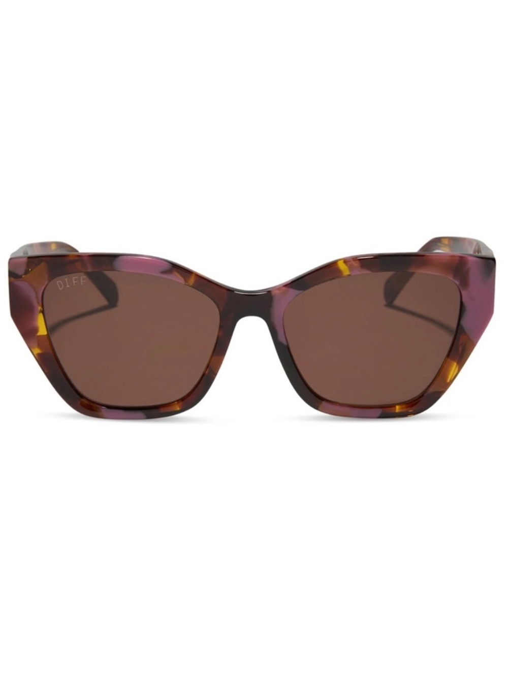 DIFF Evie Sunglasses Torino Tortoise Brown Pink Frame Brown Lens NWT